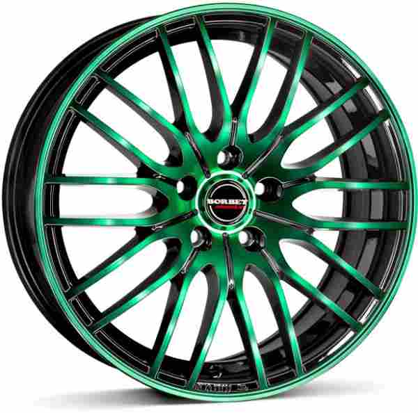 Borbet CW4 farba: black green leskly 7x17 4x100 ET38