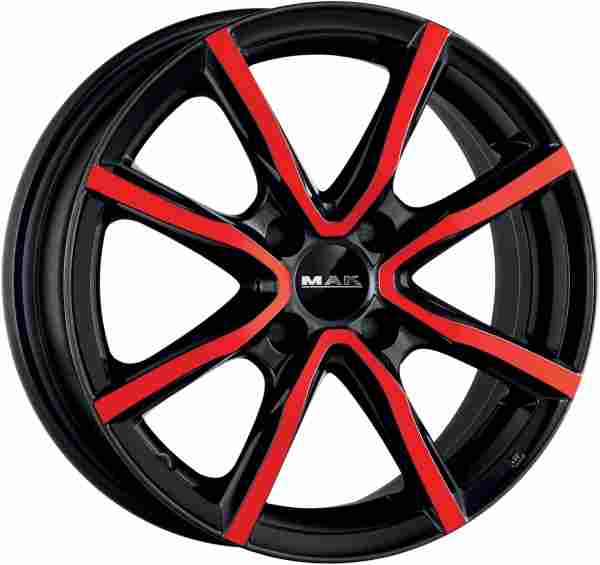 Mak MILANO farba: BLACK AND RED 4hole 6.5x16 4x100 ET40